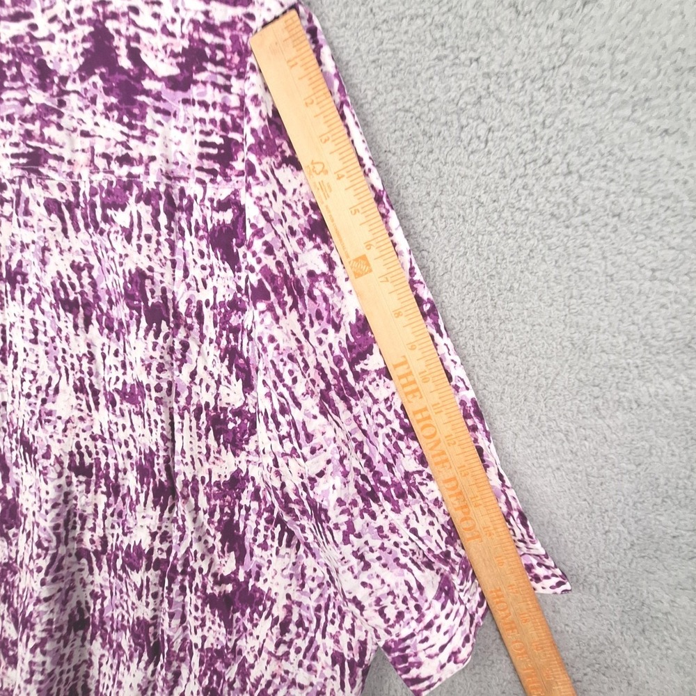 Woman Within Blouse Womens 18/20 Large Purple White Abstract Ikat Tunic Top NWT - Picture 6 of 9